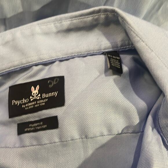 PSYCHO BUNNY modern fit button down shirt 16 1/2 - Picture 2 of 4